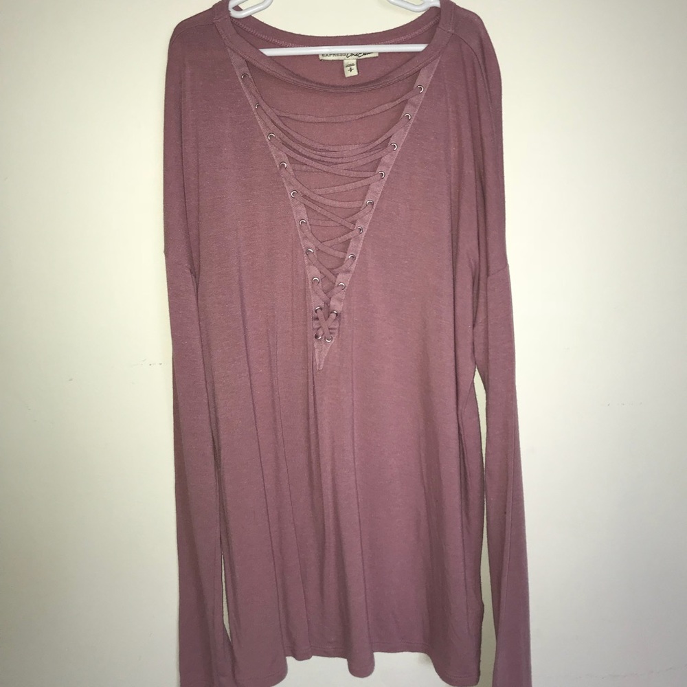 Pink cross cross long sleeve